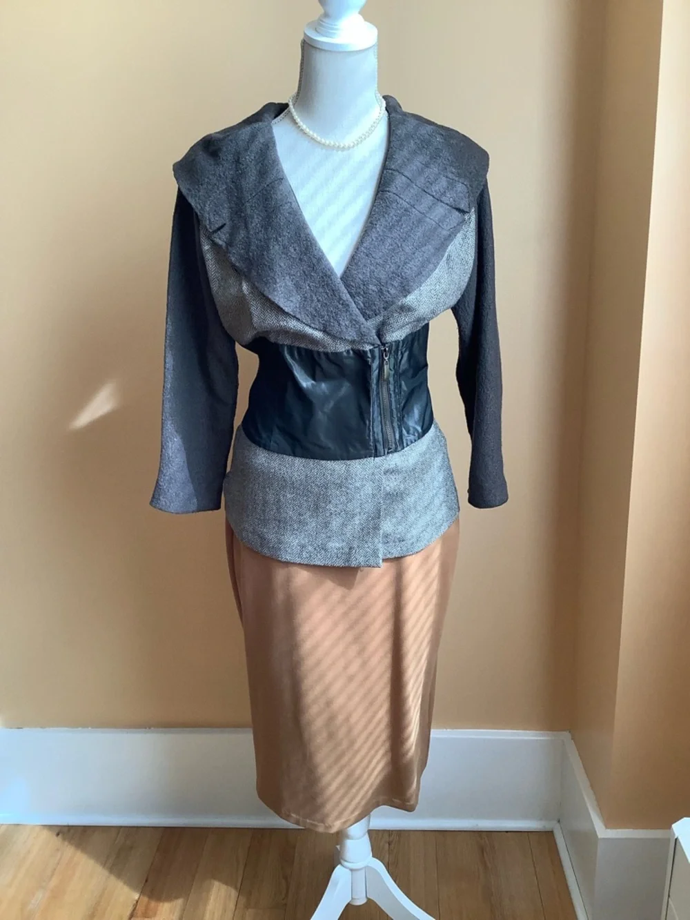 KAPALUA Brown Wool Tweed Cinch Waist Unlined Jacket Size 12 - Picture 15 of 15
